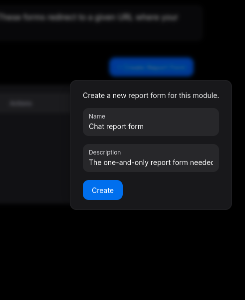 Create Report Form